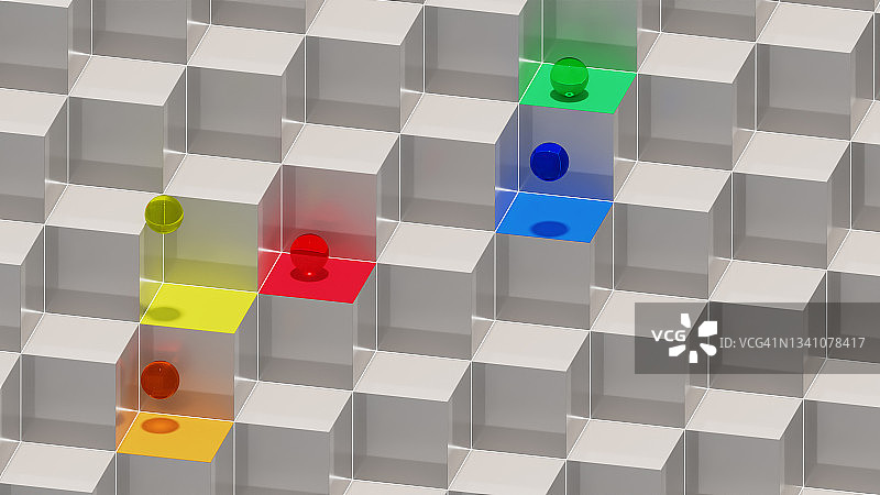 立方体和球体的几何背景图片素材