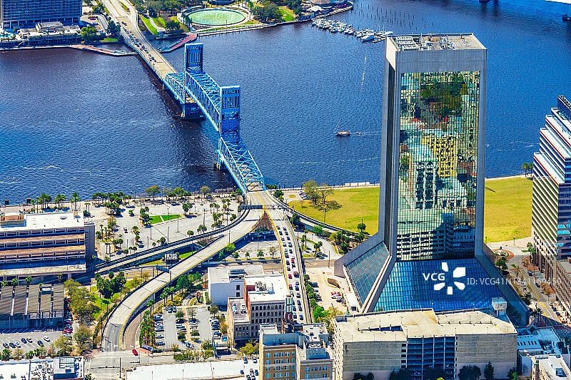 佛罗里达州杰克逊维尔空中天际线图片素材