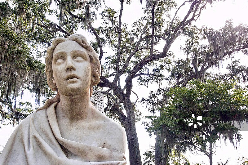 博纳旺蒂尔公墓的科琳·艾略特·劳顿雕像图片素材