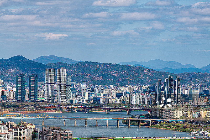 韩国首尔城东区城市风光图片素材