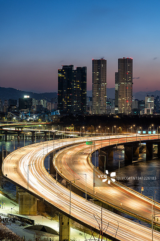 韩国首尔城东区城市风光图片素材
