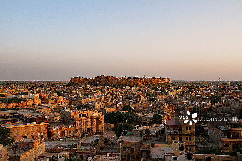 从日落点看斋沙默尔堡图片素材