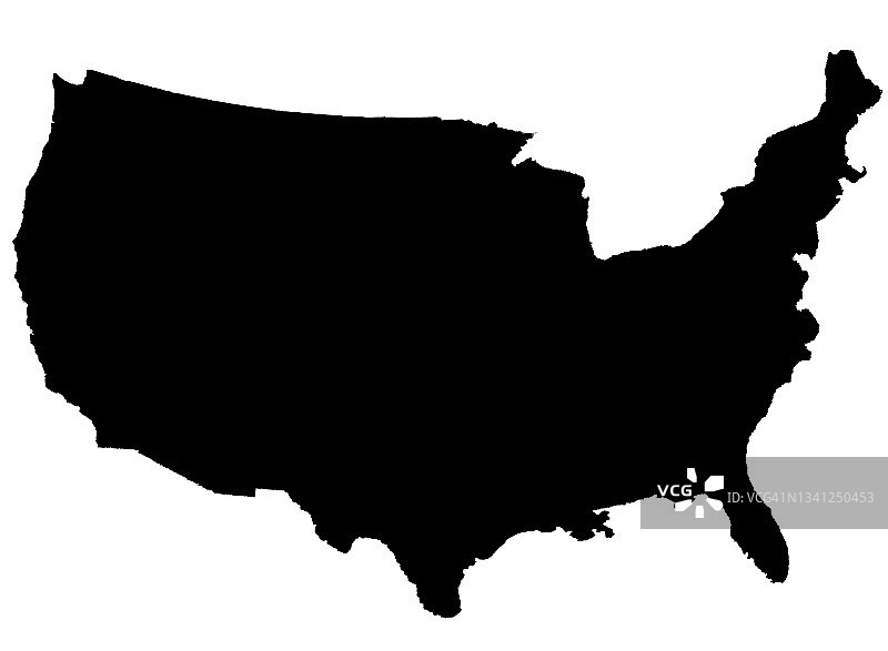 美国轮廓地图图片素材
