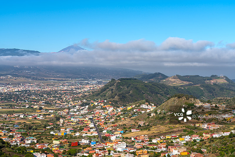 特内里费岛拉拉古纳的俯视角度图片素材