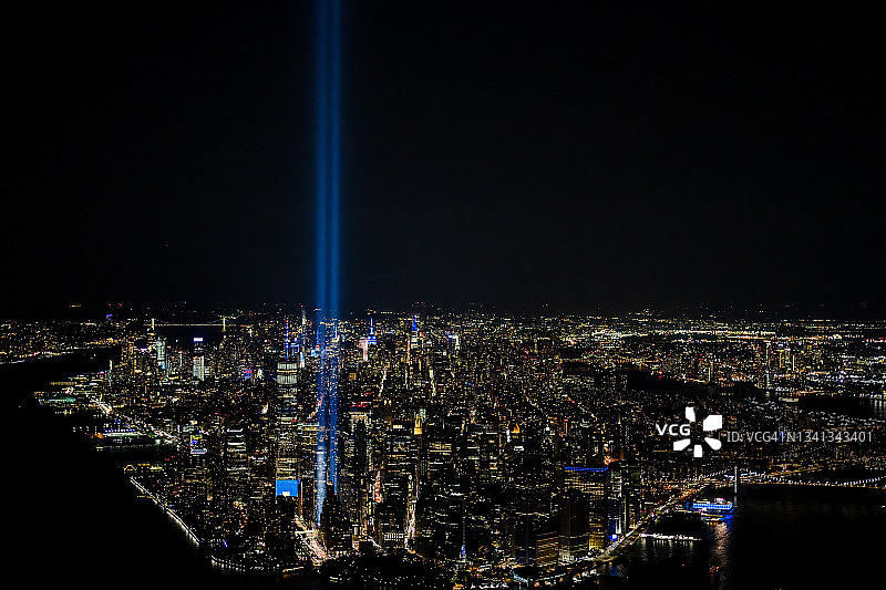 9/11二十周年纪念光之致敬图片素材