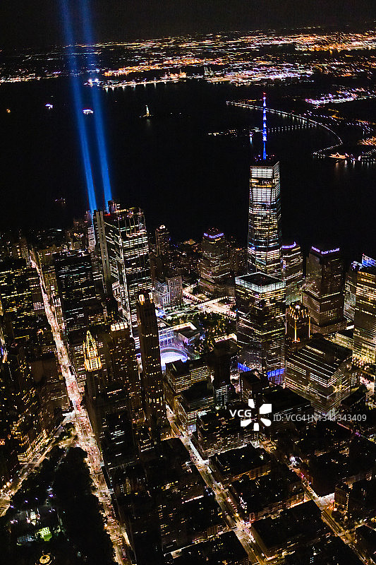 9/11二十周年纪念光之致敬图片素材