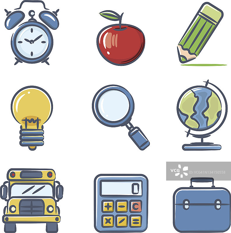 教育图标设置图片素材