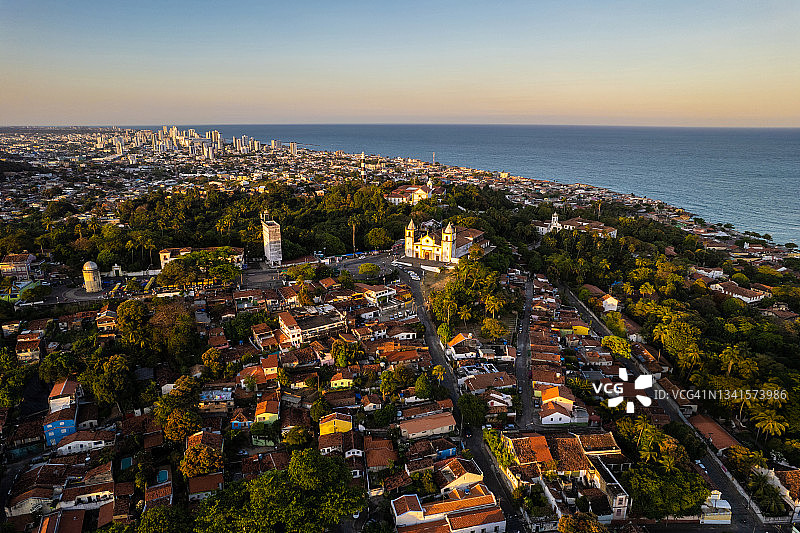 伯南布哥州奥林达鸟瞰图图片素材