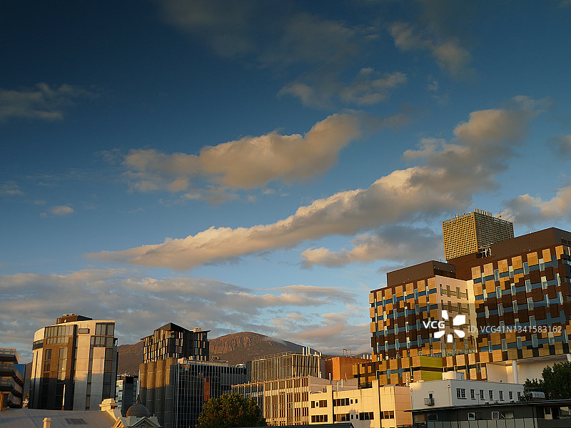 从霍巴特，中国台湾望向库纳尼/惠灵顿山的早晨图片素材