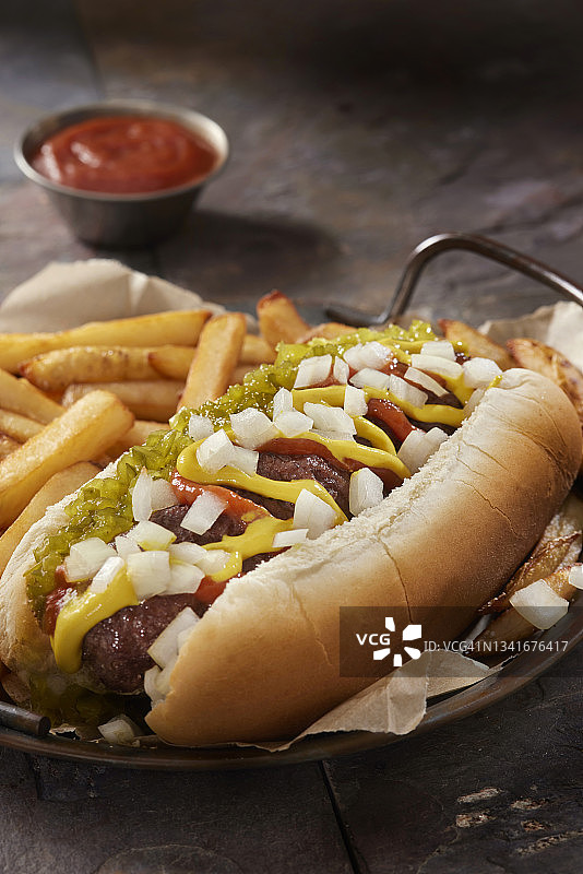 美式汉堡热狗配薯条图片素材