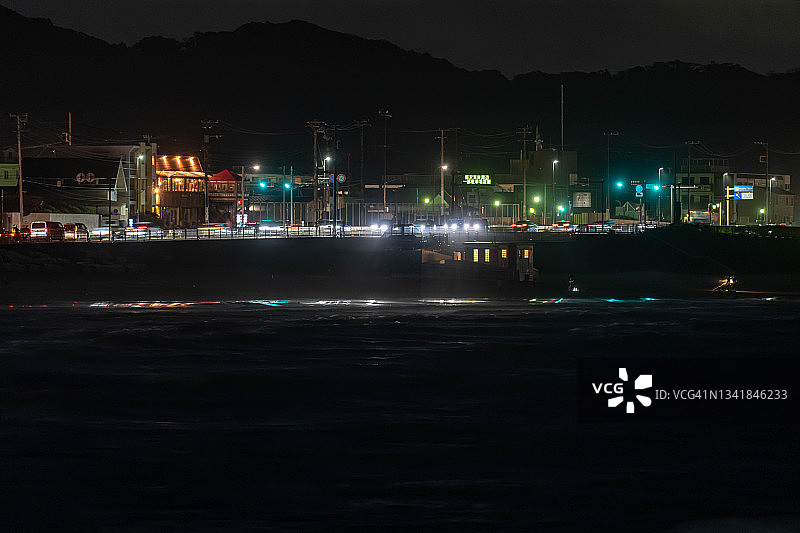 日本神奈川的海岸公路图片素材