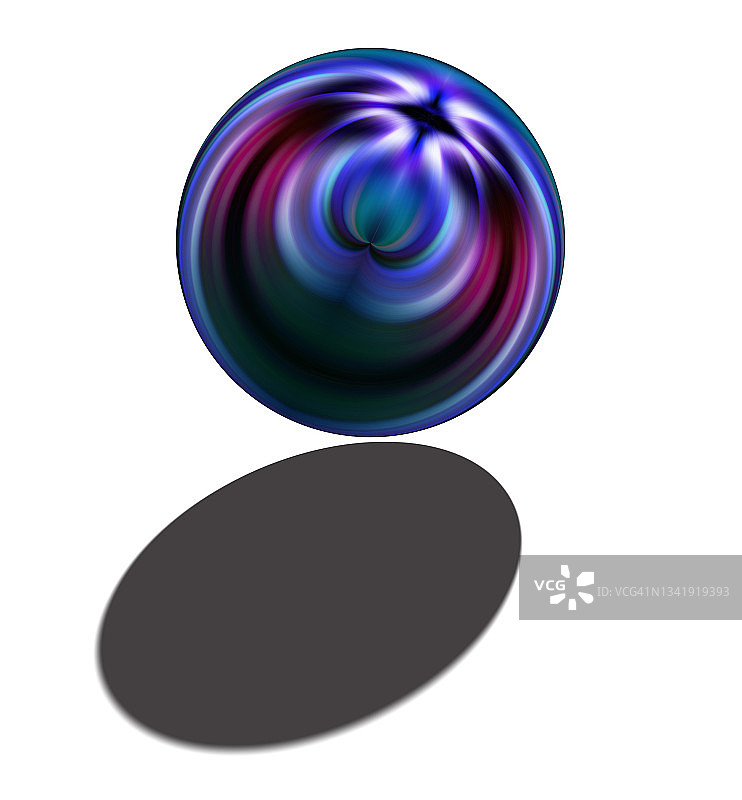 白色背景上带有彩色灯光的球体形状几何图形图片素材