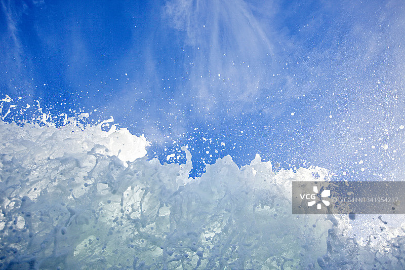 格鲁瓦岛上的水花特写图片素材