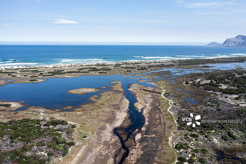 克莱因蒙德Rooisand河口的宽阔海岸景观图片素材