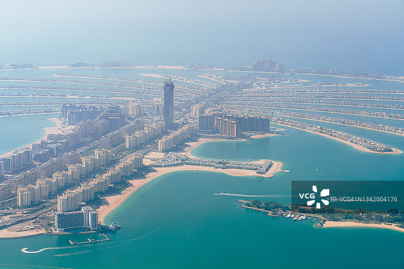 迪拜棕榈岛鸟瞰图图片素材