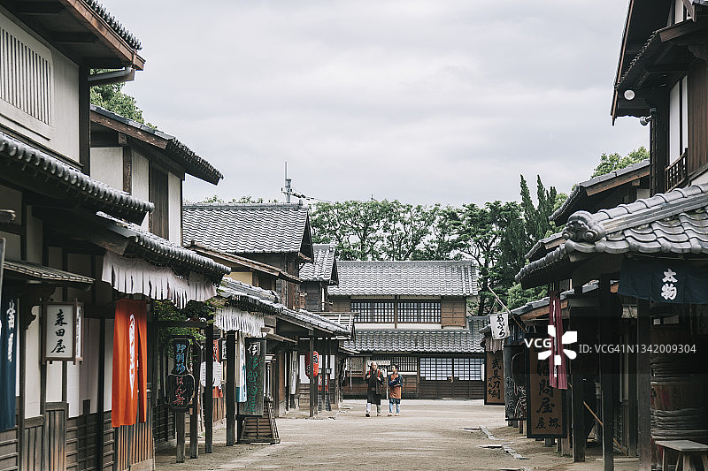 传统日式江户时代小镇图片素材
