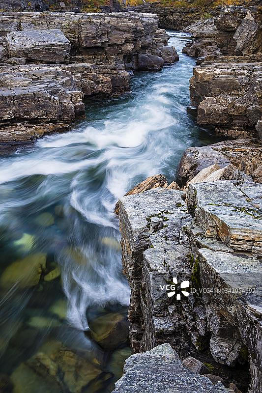 瑞典拉普兰省诺尔botten省阿比斯库国家公园阿比斯库峡谷，阿比斯库河图片素材