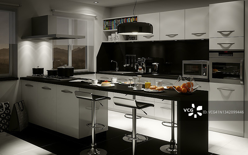 现代家装厨房图片素材