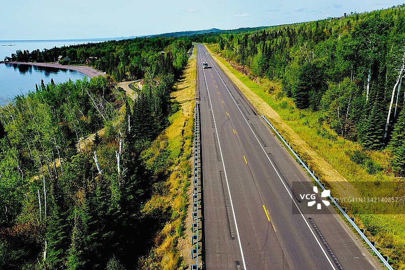 明尼苏达州北岸风景公路61号图片素材