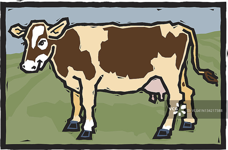 木刻牛图片素材