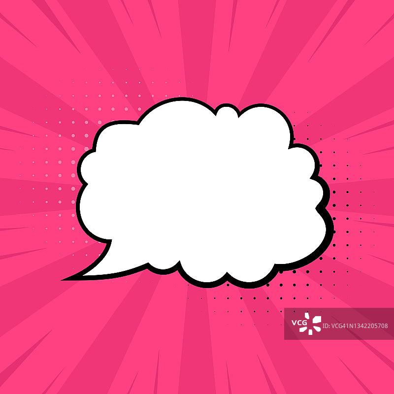 复古波普艺术漫画对话气泡矢量素材。黑白背景图片素材