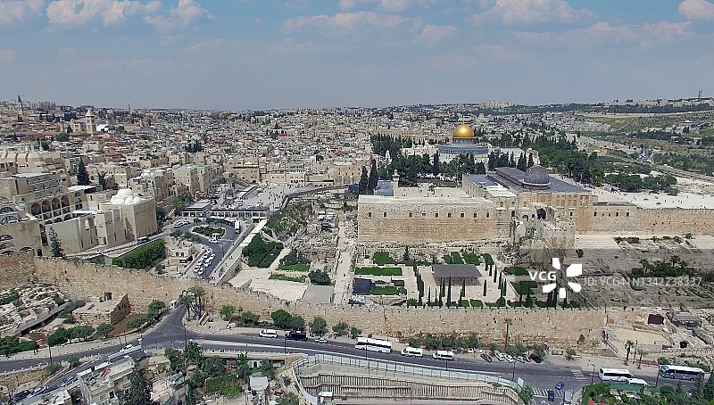 耶路撒冷老城南区鸟瞰图图片素材
