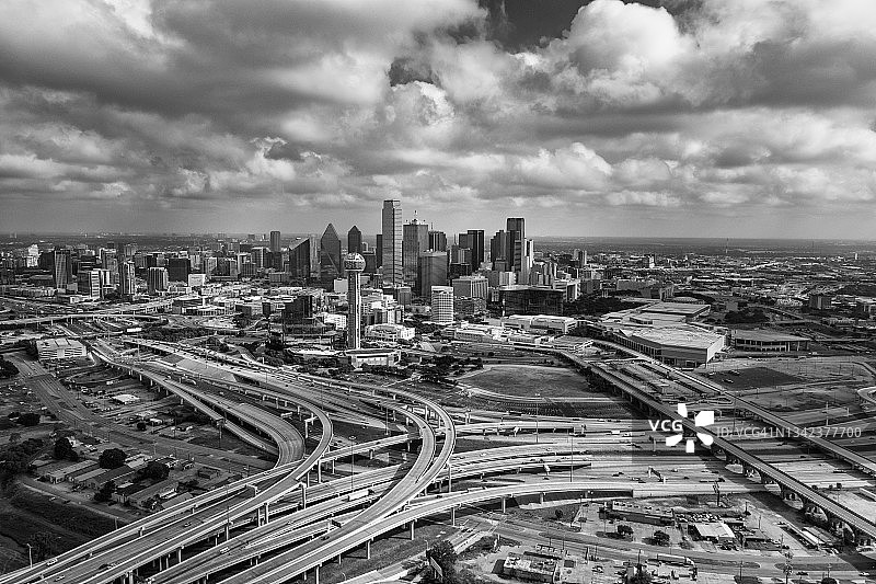 达拉斯天际线航拍图片素材