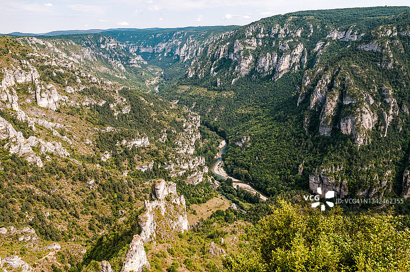 法国洛泽尔省Point Sublime的Gorges du Tarn全景图片素材