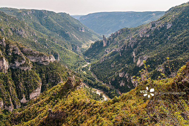 法国洛泽尔，从壮丽点观赏塔恩峡谷图片素材