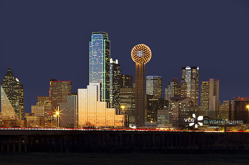 得克萨斯州达拉斯市天际线图片素材