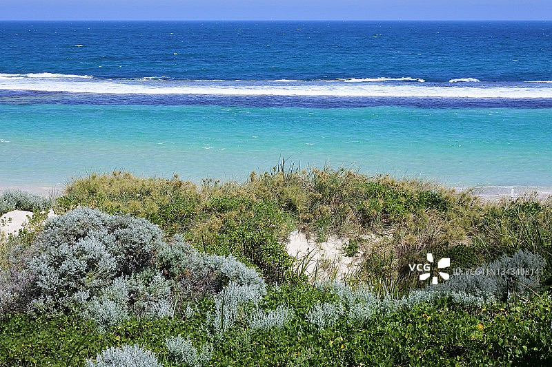 珀斯西澳大利亚附近的扬切普泻湖海滩图片素材