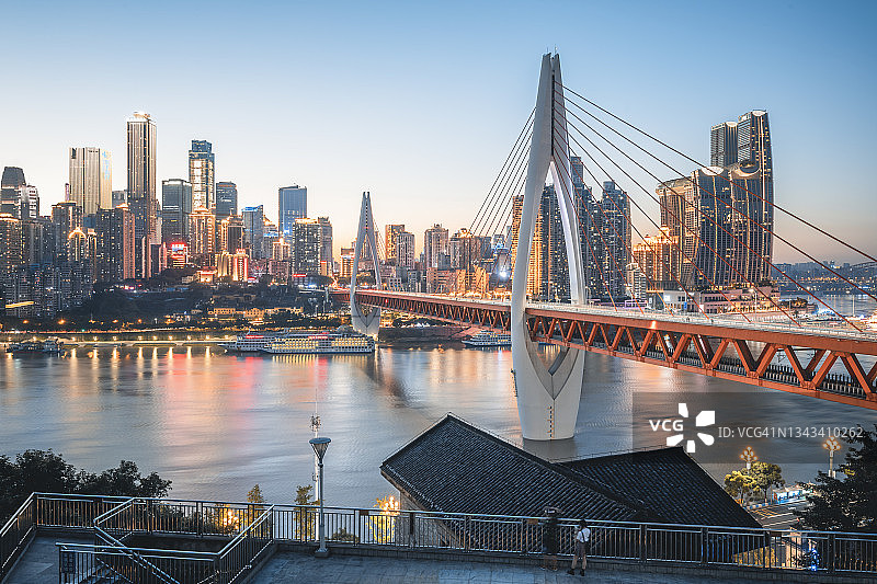 重庆夜景天际线图片素材