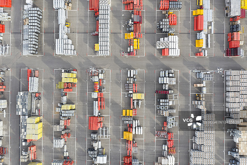 户外存储，建筑材料，航拍视图图片素材