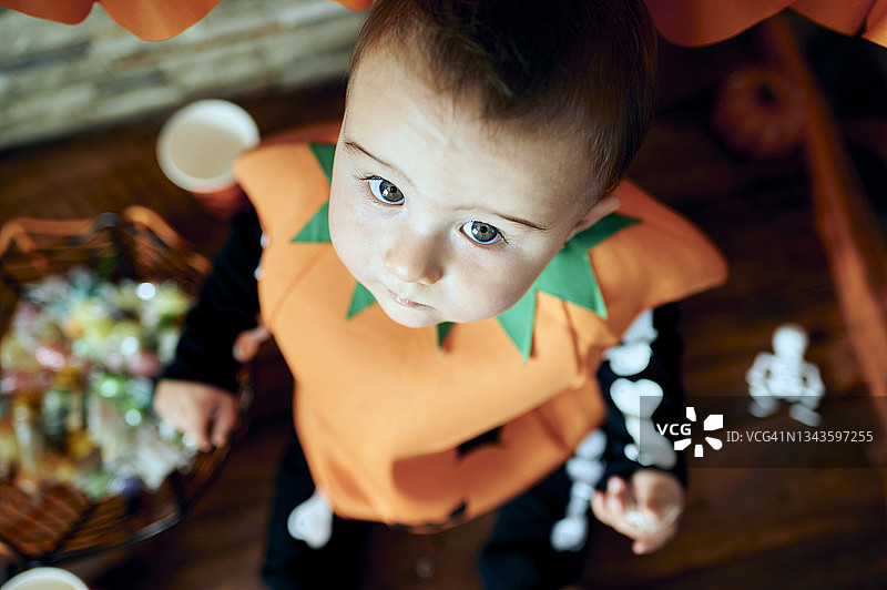 万圣节南瓜服装宝宝图片素材