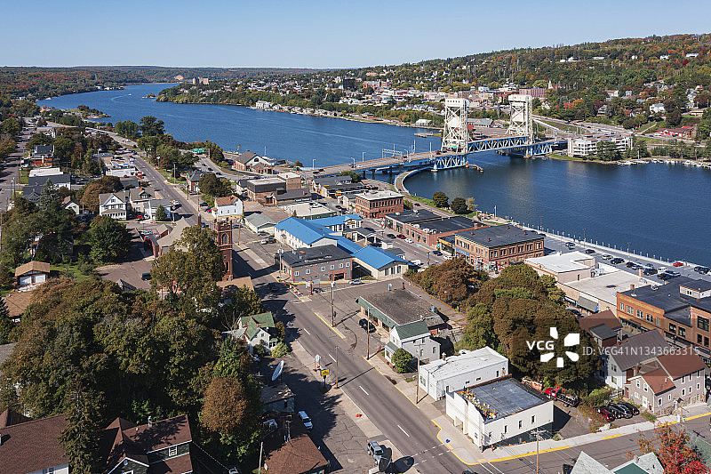 连接霍顿和汉考克的吊桥图片素材