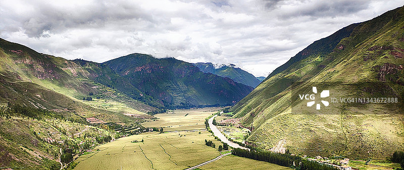 秘鲁乌鲁班巴神圣山谷全景图片素材