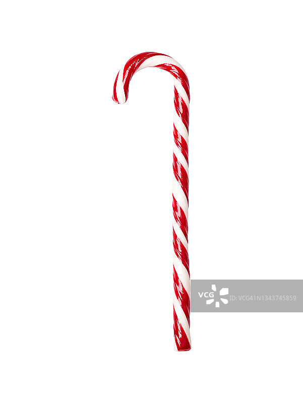 白色背景下的拐杖糖图片素材