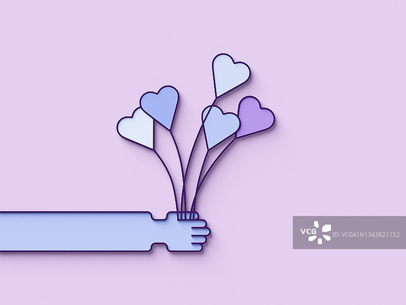 手持一束爱心图片素材