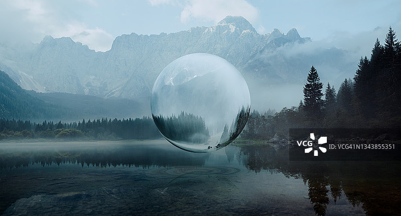 美丽的山间湖泊图片素材