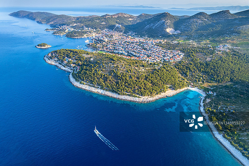 克罗地亚赫瓦尔镇航拍图片素材