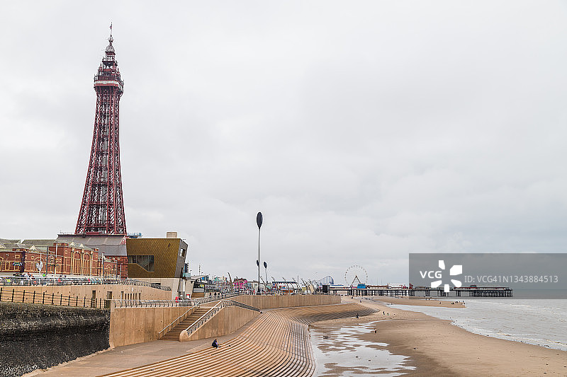 中央码头旁的布莱克浦塔图片素材