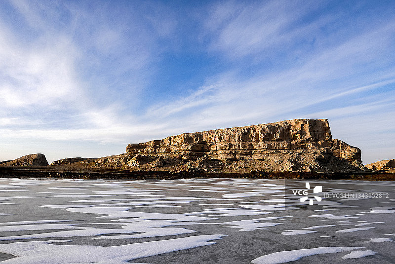 戈壁沙漠魔鬼城冰湖图片素材