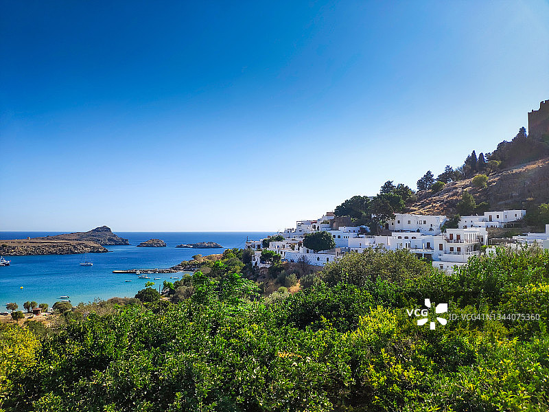 夏季的希腊林多斯图片素材