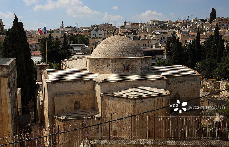 耶路撒冷老城圣安妮教堂背面图片素材