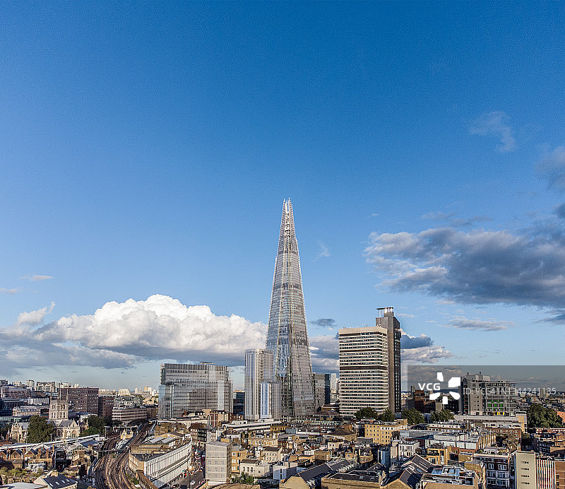 伦敦市和碎片大厦无人机视角图片素材