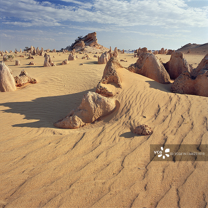澳大利亚珀斯附近沙漠中的尖峰石阵图片素材