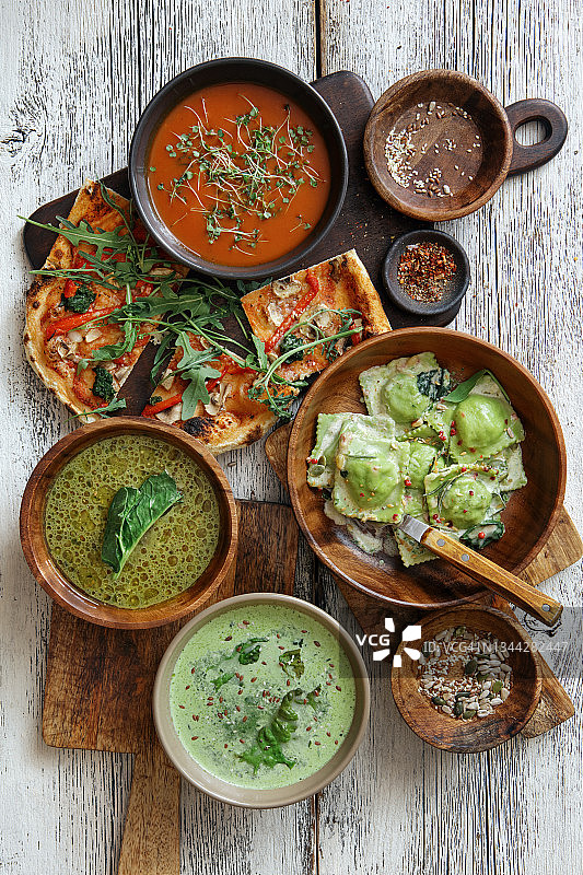 素食晚餐菜肴图片素材