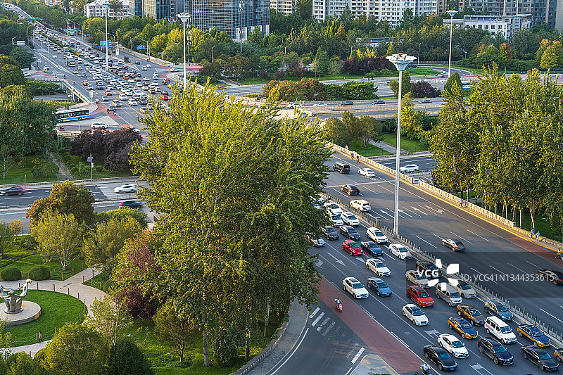 交通堵塞的俯视图图片素材