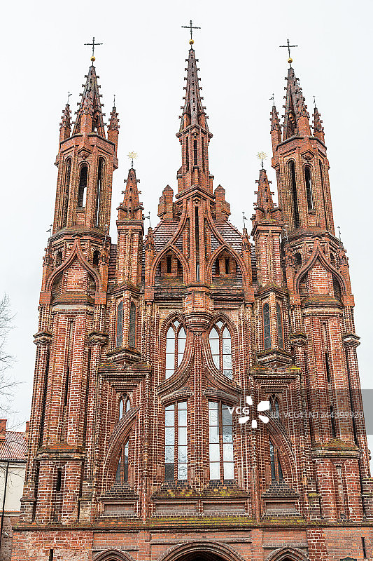 维尔纽斯圣安妮教堂哥特式立面图片素材