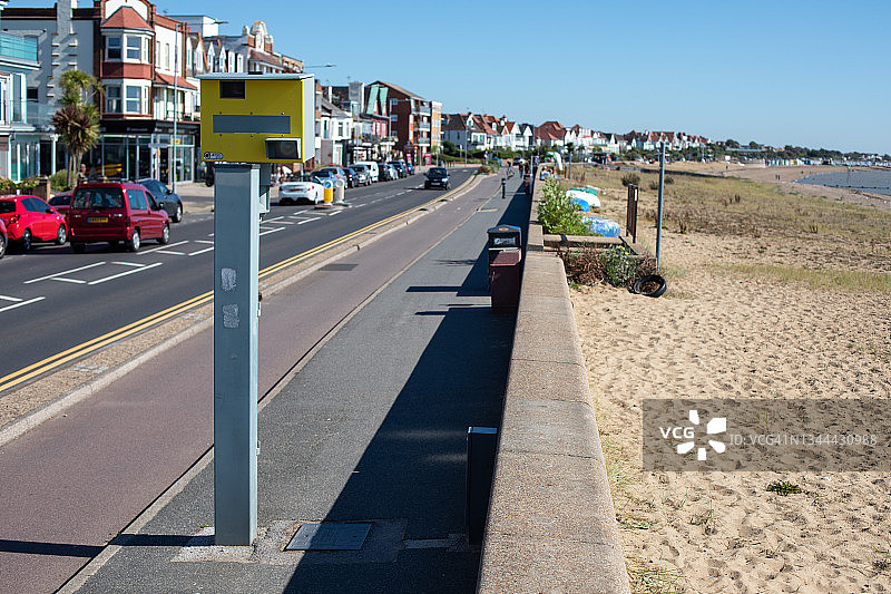 绍森德海滨的测速摄像头图片素材